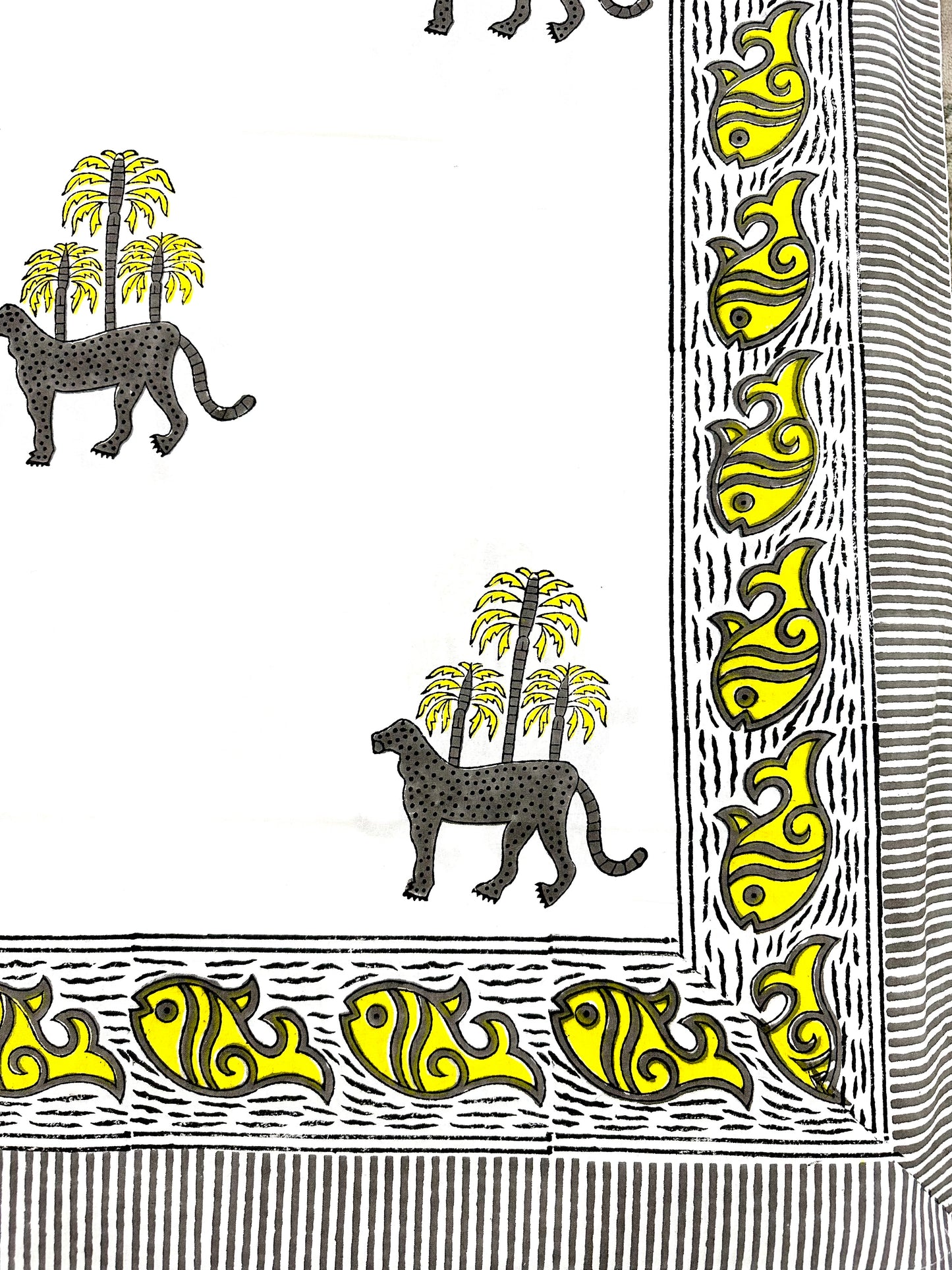 Iravat Hand Block Print Cotton Bedsheet with Reversible Pillow Covers