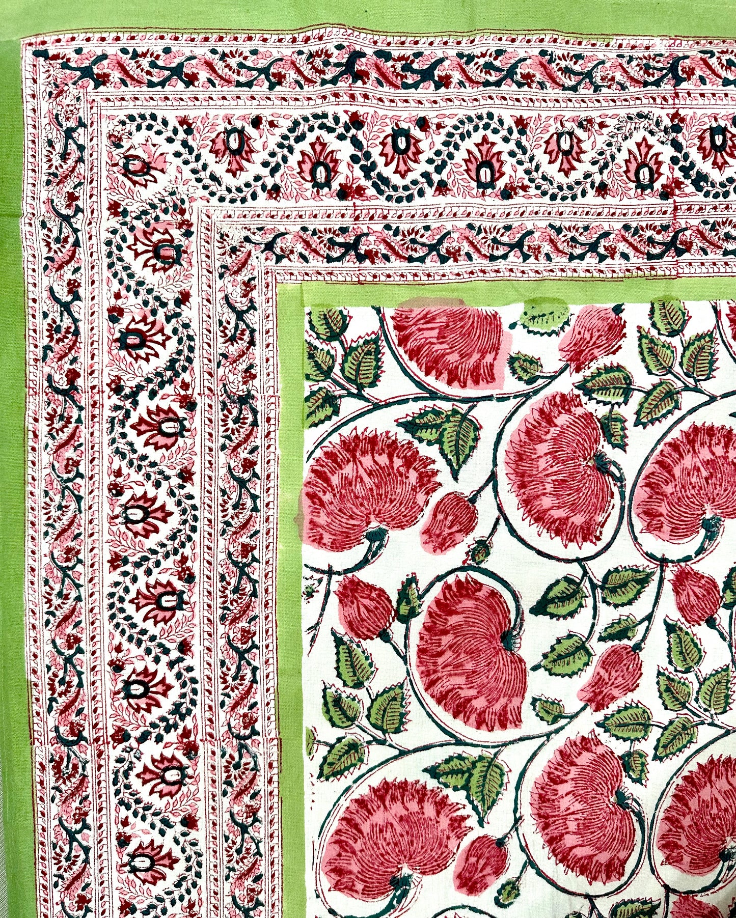 Nityam Hand Block Print Cotton Bedsheet with Reversible Pillow Covers