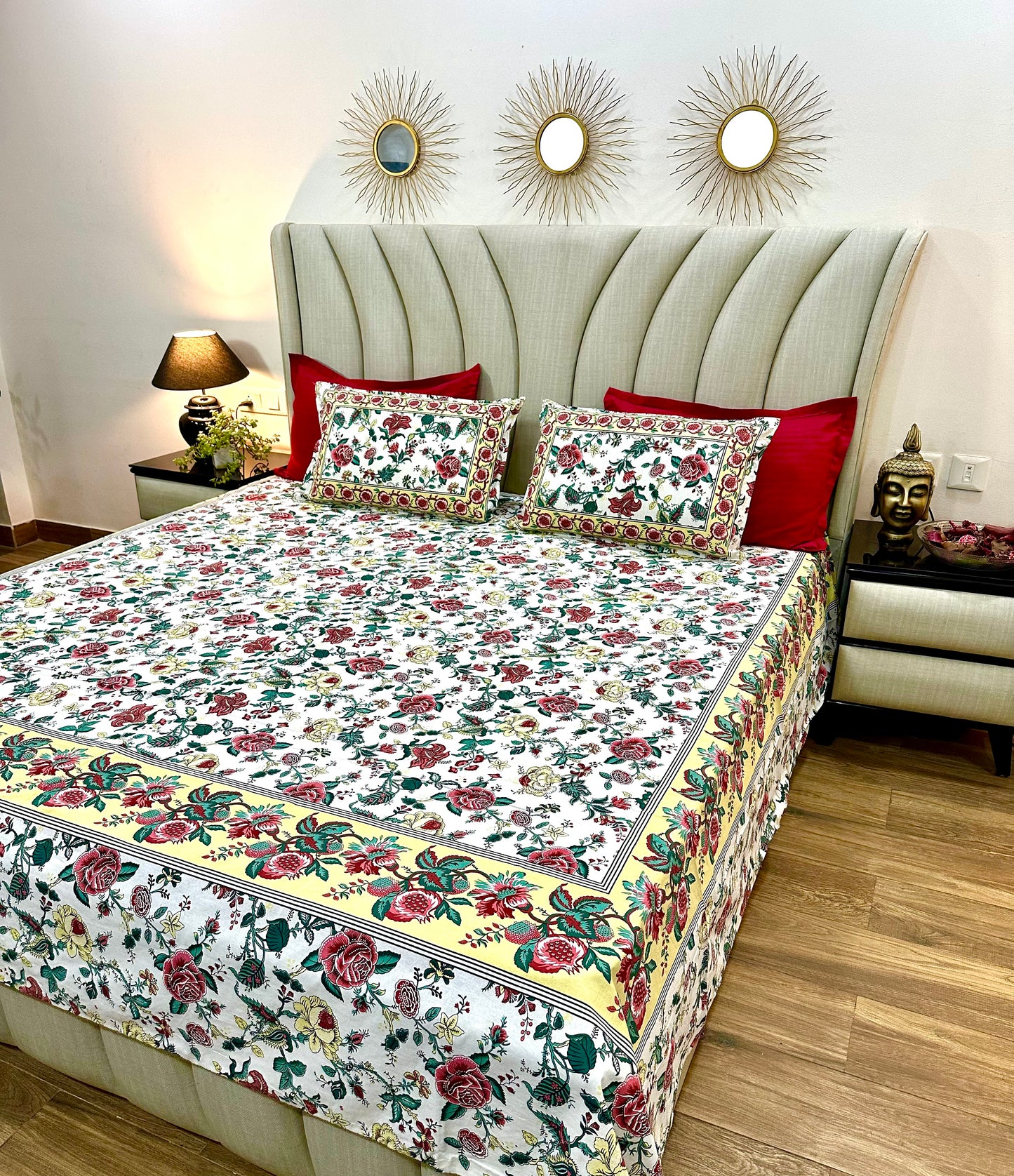 Najla Cotton Bedsheet with Pillow Covers