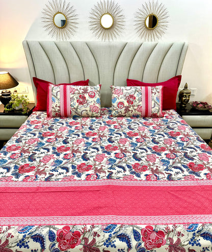 Nadia Cotton Bedsheet with Pillow Covers
