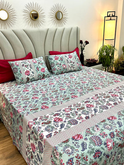 Razaan Cotton Bedsheet with Pillow Covers