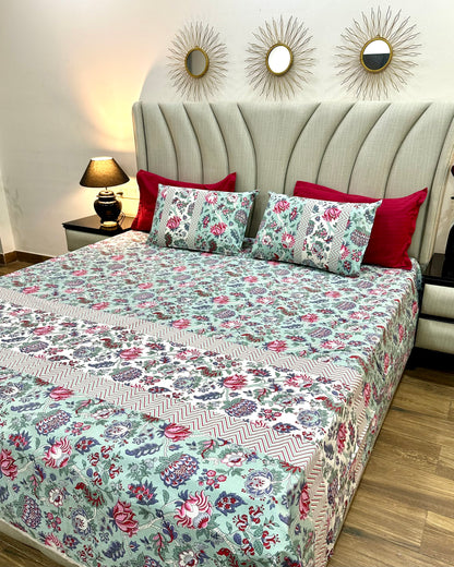 Razaan Cotton Bedsheet with Pillow Covers