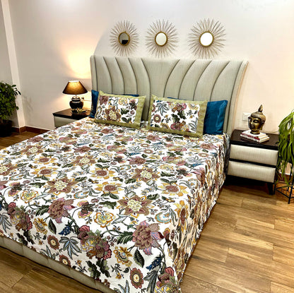 Niqaa Cotton Bedsheet with Pillow Covers